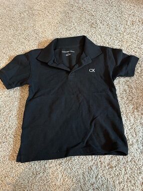 Boys Calvin Klein Jeans CK black polo shirt 4 4T toddler